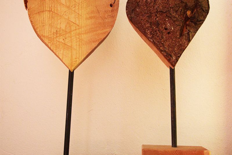 Wooden hearts for decoration